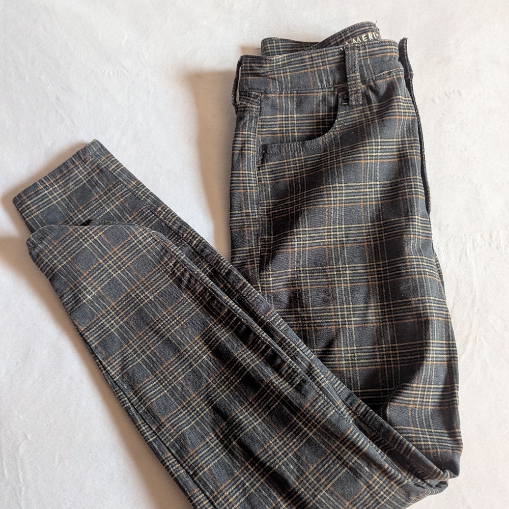 American Eagle Outfitters Gray Plaid Women's Dress Pants